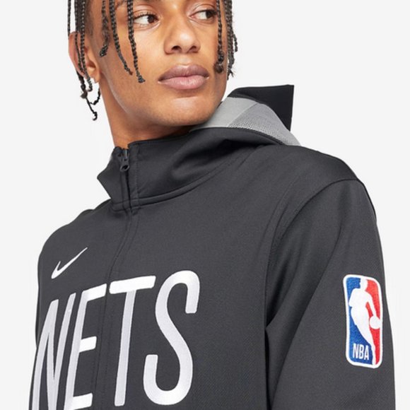 *Authentic** $155 XL Nike NBA ShowTime New Jersey Nets Zip Hoodie Jacket DN7790
